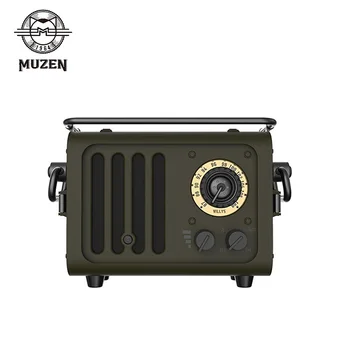 MUZEN de Metal Portátil Bluetooth alto-Falante Radiooo WD101GN Retro Selvagem Jeep Estilo de Rádio FM para o Exterior Criativa de Presente