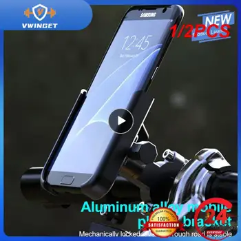 1/2PCS Grau Universal de Metal Moto Moto Moto Espelho Guiador Telefone Inteligente Titular Montagem em Suporte Para iPhone