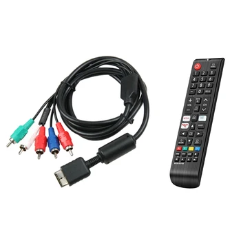 1 Pcs Ypbpr Para PS2/PS3/PS3 Slim HDTV-Pronto de TV Componente HD AV Cabo de 5 Fios de 6 PÉS e 1 Pcs BN59-01315B Contro Remoto