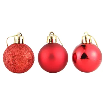 Decoração de natal 4cm 24 de Bola de Natal Pendurado Brilhante Barril Bola Galvanizados Bola de Plástico Luxo Elegante Decoração da Casa