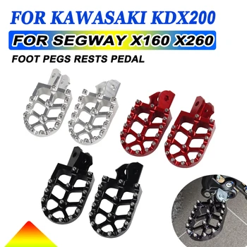 Apoio para os pés Footpegs suportes dos Pés Repousa Pedal Para a Kawasaki KDX200 KDX 200 Segway Sujeira eBike X160 X260 X 160 260 Acessórios da Motocicleta