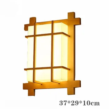 Japonês Tatami Estilo LED de Borracha Moldura de Madeira Luzes de Parede com PVC Sombra Lâmpada de Parede para o Quarto Lâmpada de Cabeceira