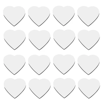 30Pcs Coração em Forma de Sublimação Ímã Espaços em branco de Casamento do Dia de são Valentim Ímãs de Geladeira do Amor do Coração de Parede de Porta de Decoração Branco
