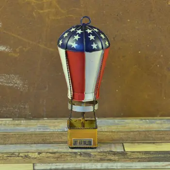 Meio Vintage Ferro de Balão de Ar Quente de Artesanato de Vidro Decorativo de Luz para Pátio com Jardim Varanda Quintal Ktv Café Ornamentos