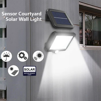 120COB Luz de Rua Solar do Sensor de Movimento da Luz Solar com 5m de Cabo de Extensão para Iluminação Interior e Exterior Parede de Luz Spotlight