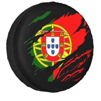 Vintage Bandeira De Portugal Pneu Sobressalente Caso Capa para o Jipe Pajero português Orgulho Roda de Carro de Protetores de Acessórios de 14