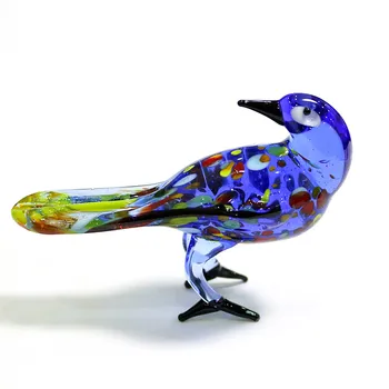 Personalizado De Vidro De Murano De Aves Figuras Coloridas De Animais Fofos Artesanato Pequena Escultura De Enfeites Para A Casa, Decoração De Mesa De Acessórios