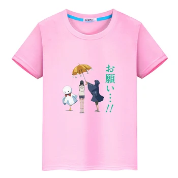 Intemperismo com Você Tenki no Ko T-shirt de Anime Japonês Gráfico de Impressão de T-shirt 100% Algodão T de Meninos e Meninas, Crianças Camisa