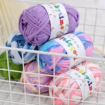 1pc 100g de Pano Grosso de Fios Macios Fios Coloridos Para a Mão que Knitting o Saco Tecido Tapete DIY Mão-de Malha de Material de Pano de Faixa de Linha de