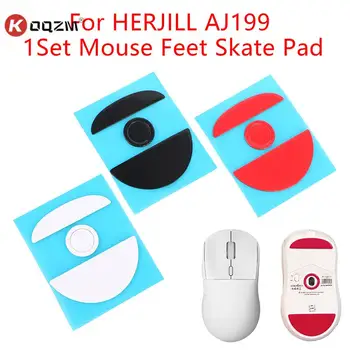 1 Conjunto de Mouse Pés Mouse Pad Skate para HERJILL AJ199 Superlight Mouse Desliza Curva de Borda Mouse Pé Adesivos