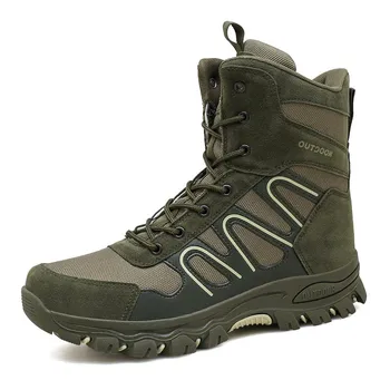 HIKEUP de Alta-Top Homens Bota para Caminhadas de Inverno de Sapatos ao ar livre Especial Tático Militar de Botas Homem Moderno Impermeável Exterior de Tamanho 39-47