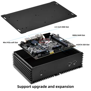 K4 sem ventilador Mini PC Intel Core HD DP VGA i7 4500U 6 RS232-485 COM Linux, Windows 10 da área de Trabalho do Computador do Apoio 3G/4G