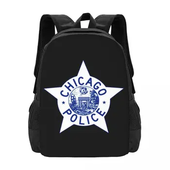 A Polícia De Chicago Logotipo Simples E Elegante Aluno Mochila Impermeável De Grande Capacidade Casual Mochila De Viagem Mochila Laptop