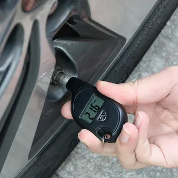 O Mini Keychain Do Estilo De Calibrador De Pneus Digital Lcd Do Carro Da Exposição De Pressão De Ar Dos Pneus Testador De Medidor Automático De Carro, Moto Pneu De Segurança De Alarme