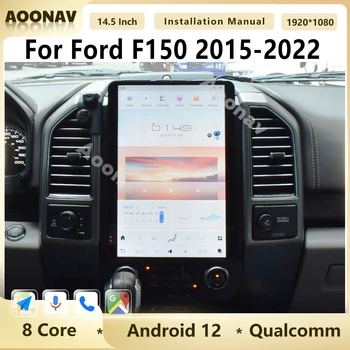 Android 12 Qualcomm Rádio do Carro Para Ford F150 2015-2022 14.5 Polegadas Tesla Tela de Toque Player Multimídia sem Fio 4G Carplay Unidade