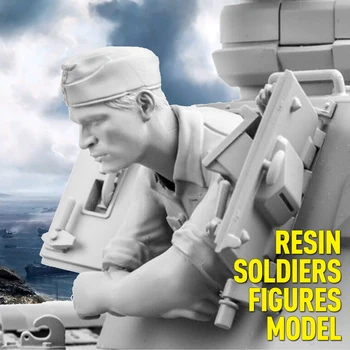 1/16 resina soldados figuras kit modelo 2pcs alemão tripulação do tanque homem modelos Solto sem pintura, BRICOLAGE brinquedos, presentes para crianças