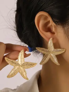 Moda Grande Estrela do mar Brincos para Mulheres