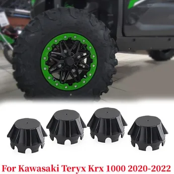 4Pcs/set Preto Carro de Substituição de Hub Cobre Centro de Roda de Hub Cobrir Acessórios de Ajuste para a Kawasaki Teryx Krx 1000 2020-2022