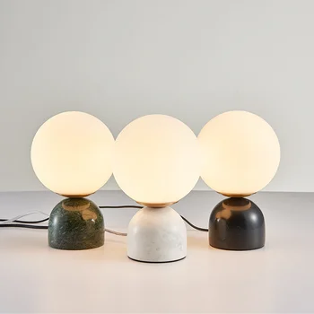 led moderna de cristal da lâmpada de mesa lampara de mesa completo espectro da lâmpada de mesa tampa de vidro mesa de sala de candeeiros de mesa de sala de jantar quarto