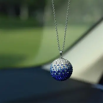 Carro Bola de Cristal Pendente transfronteiriça Bling Diamante incrustado Espelho Retrovisor de Carro Cheio De Diamante Decoração de Interiores de Suprimentos