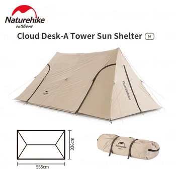 Naturehike Nuvem Secretária-Uma Torre de Dossel Tenda 3-4 Pessoas Acampando ao ar livre Sol Abrigo 150D Impermeável Barraca Com Tela de Projeção