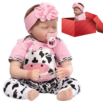 Realista Bebê Recém-Nascido Bonecas Realista Ponderado Corpo Mole Criança Boneca De Olhos Fechados Simulação Da Textura Da Pele Do Recém-Nascido Menina Crianças