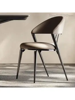 Italiano Minimalista Cadeira De Jantar Moderna, Simples Cadeira Para Trás Nordic Light Luxuoso Design Hotel Familiar, Restaurante, Cadeira De Couro