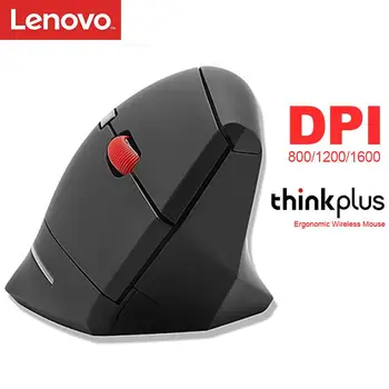 Original LENOVO Thinkplus Ergonômico Mouse sem Fio de Pele-Como a Superfície de 1600DPI de 2,4 GHz com Receptor Nano para o Windows Office Mouse