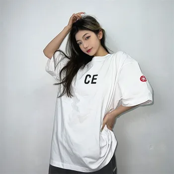 CAVEMPT T-shirt de Algodão Japonês C. E Impressão Homens Mulheres 1:1 Tee Cavemp C. de grandes dimensões E Mangas Curtas