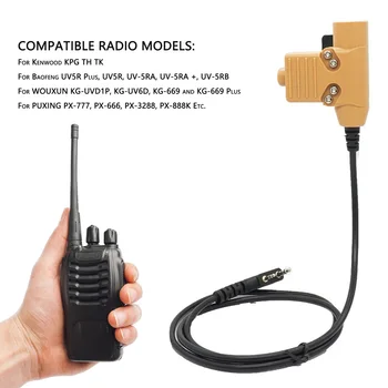 U94 PPF Adaptador com Clip de Premir para Falar com o Rádio Portátil Adaptador de Fone de ouvido para UV5R UV5RE UV5RA UV6R BF888S N