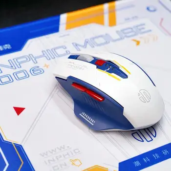 Novo inphic M6P Gundam Mecha Mouse sem Fio Mute-Tipo c de Carregamento do Office Jogo Mouse Com Mouse Pad