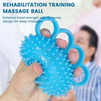 Novo Aperto De Mão De Quatro Dedos De Espinho Bola De Força Treino De Recuperação De Reabilitação Macio Anti-Queda Massager
