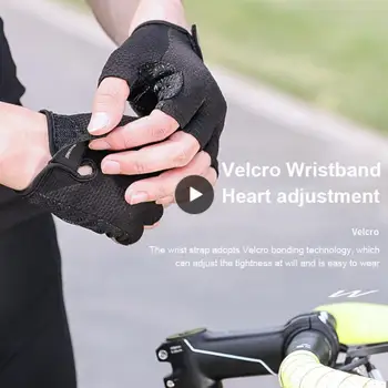 Macio Motociclista Luvas Confortáveis de Absorção de Choque de Bicicleta Luvas Anti-derrapante Curto Dedo Luvas sem dedos Respirável Luvas de Ciclismo