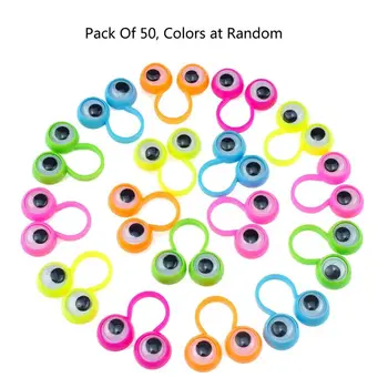 Engraçado globo Ocular Juntas de Anel de 50x/Conjunto de desenhos animados Googly dos Olhos de Anéis para a Menina das Crianças Meninos