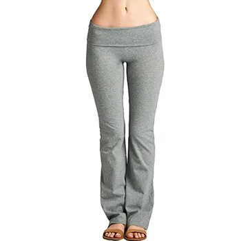 Mulheres Casual Cor Sólida Magros Quadris Soltos Calças de Yoga Grande Perna de Esportes de Calças de Treino de Fitness Calças Esportivas Legging calças de yoga