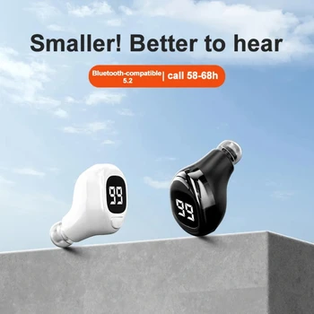 Novo F6 Sem Fio, Fones De Ouvido Bluetooth Mini Ultra Pequeno Plugue De Orelha De Potência Display Digital Fone De Ouvido Sports Extra Longa Espera Fones De Ouvido