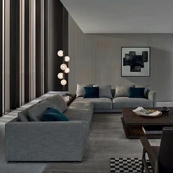 Tamanho grande, Moderno Tecido de Sofá em Estilo italiano Para a Sala de luz de luxo de design minimalista, sofá móveis de personalização