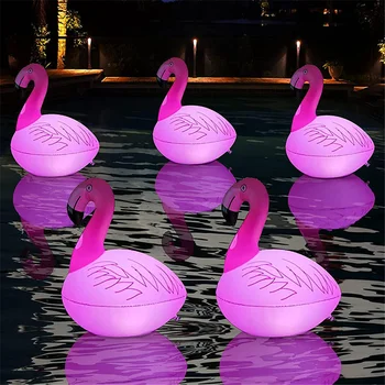 Solar Flutuante Flamingo Bola De Luz A Luz Da Piscina Impermeável Gramado Balão Lâmpada De Casa De Festa Decoração De Jardim