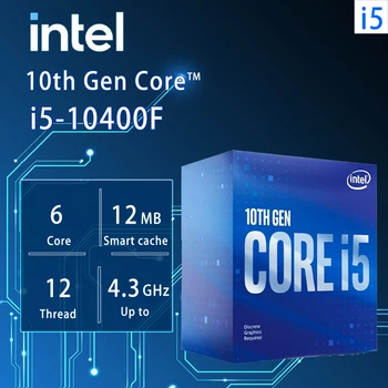 Os NOVOS processadores Intel Core i5-10400F Caixa i5 10400F Caixa 6-core de 12 thread 10ª Geração do Processador do Computador 4.3 GHz 65W 128G Soquete LGA1200