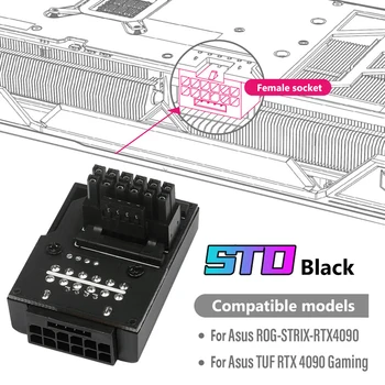 ATX3.0 450W Adaptador de Alimentação 16Pin(12+4PIN) PCI-E 5.0 Macho Para Fêmea para RTX 4090 4070 4080 Ti 3090 Placa Gráfica