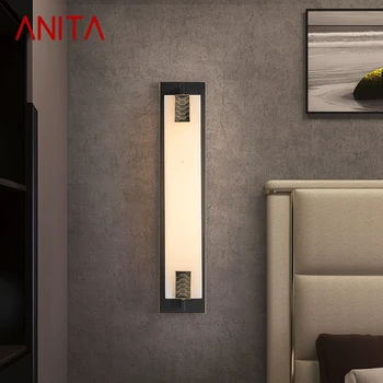 ANITA Bronze Parede do DIODO emissor de Luz Moderno em Mármore de Luxo Arandelas de Fixação de Interiores Decoração de Casa, Quarto, Sala de estar, Corredor