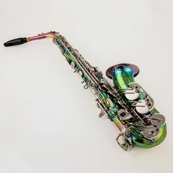 Nova marca Saxofone Alto Deslumbrante cor Incolor Latão Banhado a Profissionais instrumento Musical Com estojo Frete Grátis