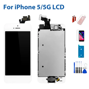 LCD Para o iPhone 5 5G Ecrã Conjunto Completo conjunto do Ecrã Touch Digitalizador Substituição Completa Pantalla+Câmara+Botão Home