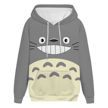 Anime Hoodies Meu Vizinho Totoro Impressão 3D Streetwear Homens Mulheres Camisolas de grandes dimensões Capuz Crianças 
