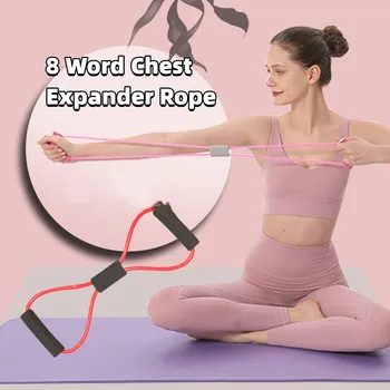 Esportes Elástico Yoga Faixas de Resistência Equipamentos de Fitness Exercício Puxador em forma de 