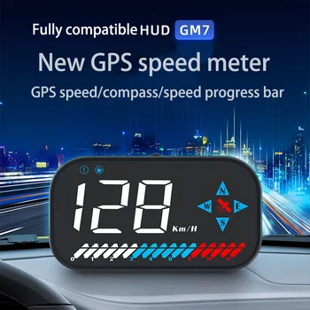 HUD Head-up Monitor de GPS do Carro do Medidor de Velocidade Bússola HD Suspensão Projetor Novo GM7