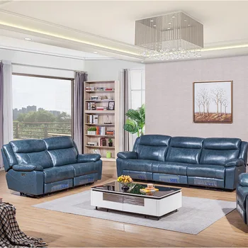 Home theater multi-funcional, situado no primeiro andar de couro grande sala de estar moderno e simples de primeira classe reclinável cabine sofá de couro