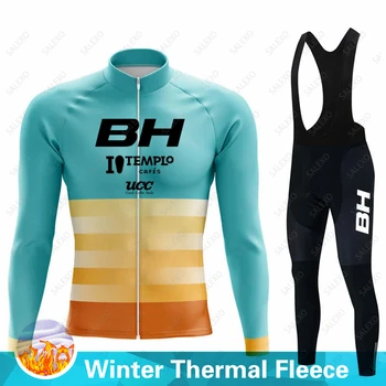 Inverno 2023 BH Equipe de Ciclismo Jersey 19D Bib Conjunto de BTT Uniforme Bicicleta Vestuário Térmico de Lã de Roupas Bicicleta de Ciclismo de Mens Long Wear