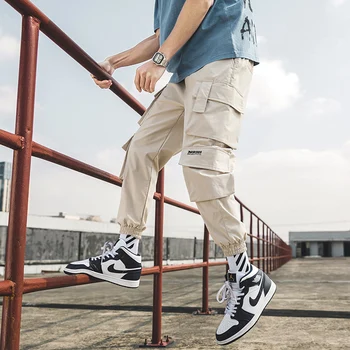 2023 Nova Calças de Harém de Streetwear Mens Hip Hop Jogging Calça Casual Homens Calças Folgadas calças de Moletom Masculino Multi Pocket Plus Size 5XL