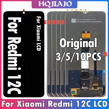 3/5/10PCS Original Para Xiaomi Redmi 12C Tela LCD Touch screen Digitalizador Assembly Para Redmi 12C Substituição de monitor de Reparação